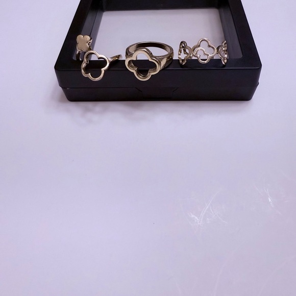 3pc Clover Ring Set | Adjustable Gold Rings - Picture 4 of 4